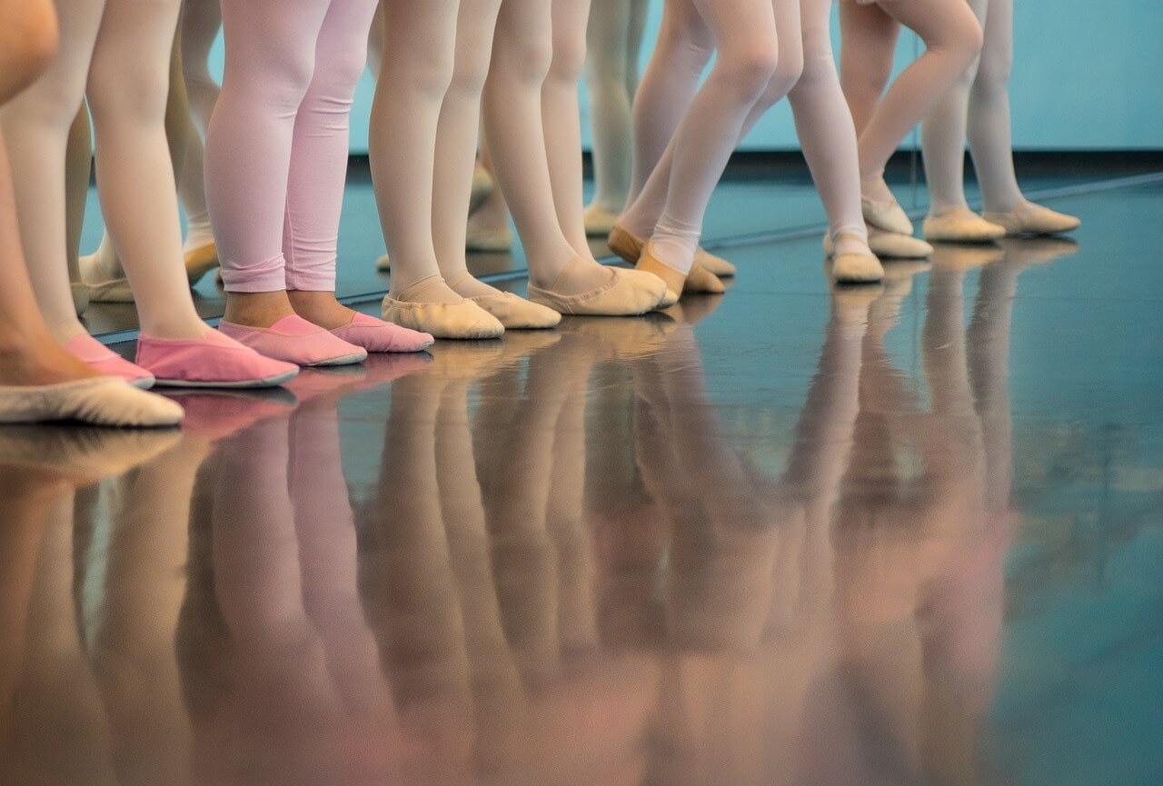 Ballerina lineup at a dance studio
