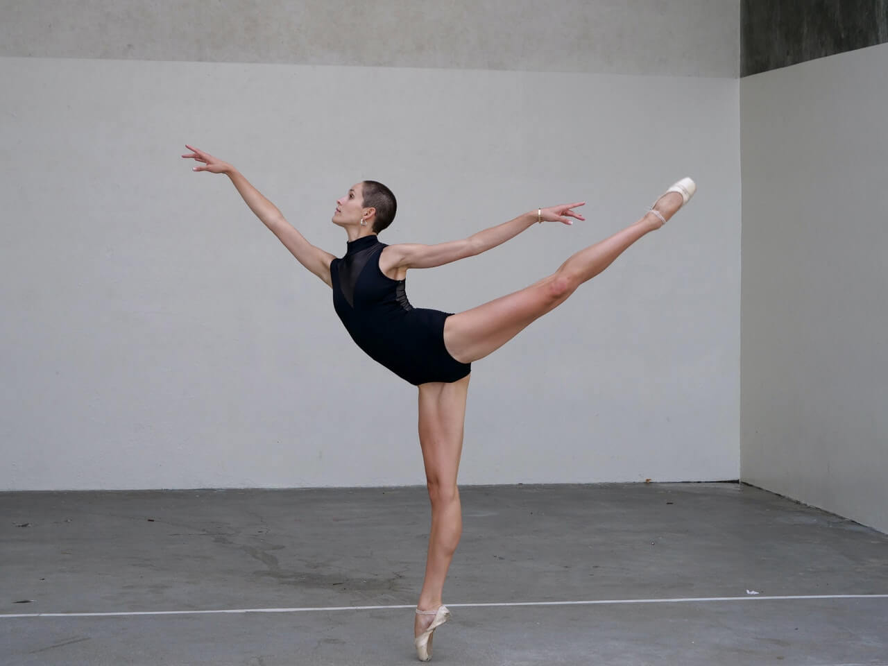 Older ballerina enjoying benefits of dance like increased bone density