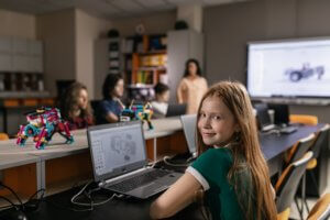 Girl at STEM after school program