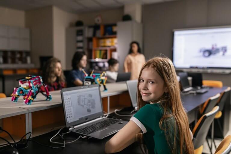 Girl at STEM after school program