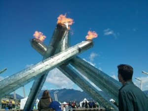 Olympic flames burning at the Olympic games
